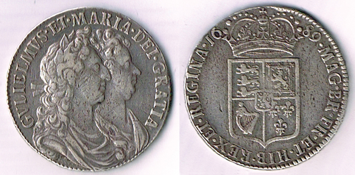 William & Mary halfcrowns 1689 and 1693, William III 1693, etc. at Whyte's Auctions