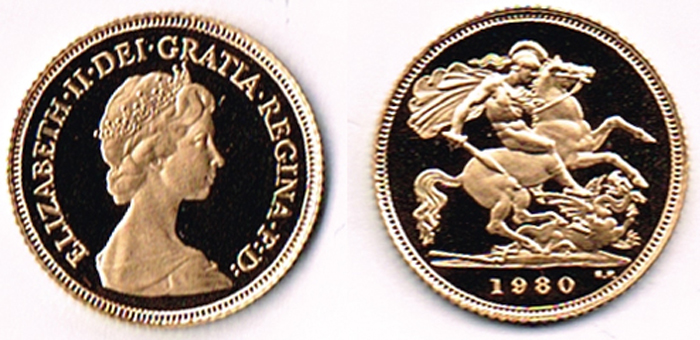 Elizabeth II gold half sovereign, 1980, proof. at Whyte's Auctions