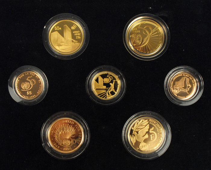 United Nations 50th Anniversary collection of gold proofs. at Whyte's Auctions