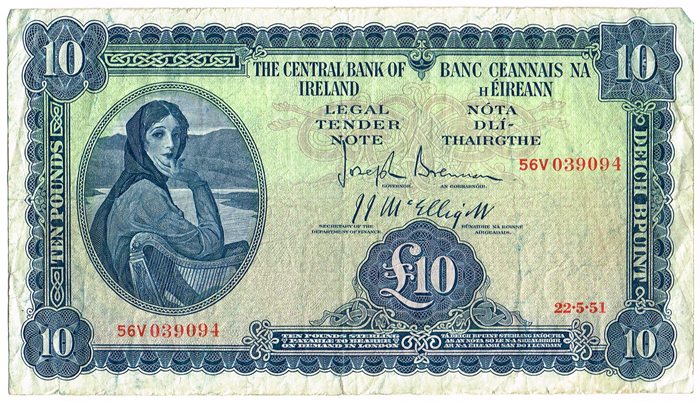 Central Bank 'Lady Lavery' Ten Pounds 22-5-51, 16-6-60 and 30-6-60 and others at Whyte's Auctions