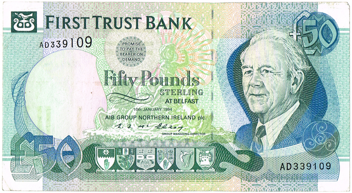 First Trust Bank (formerly Allied Irish) collection Fifty Pounds to Ten Pounds. at Whyte's Auctions