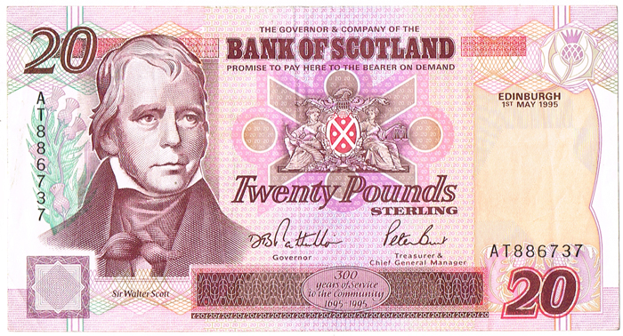 Scotland uncirculated collection Twenty Pounds, Ten Pounds and One Pound. at Whyte's Auctions