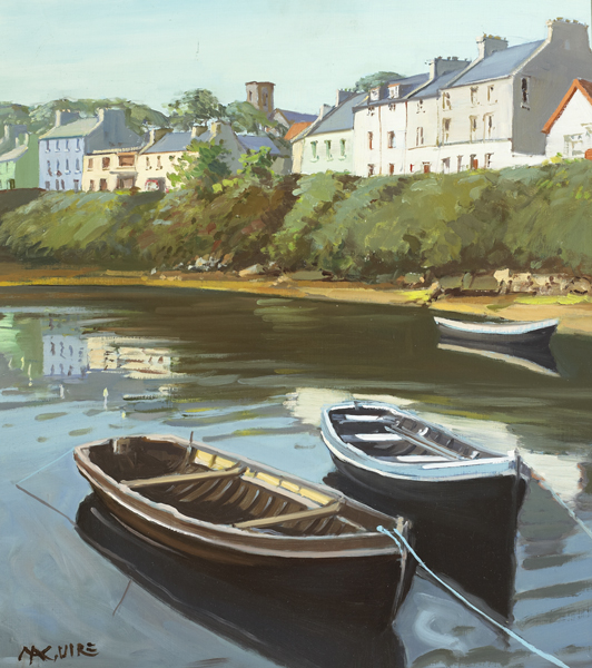 HARBOUR ROUNDSTONE, CONNEMARA by Cecil Maguire sold for 3,600 at Whyte's Auctions