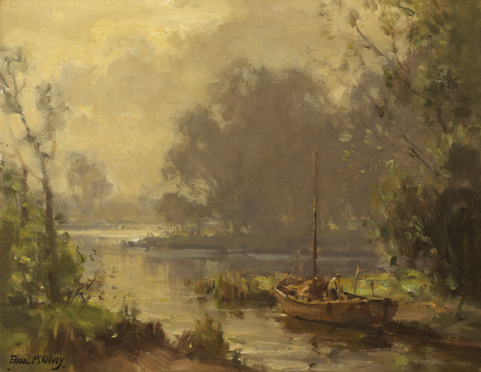 ON THE RIVER BANN by Frank McKelvey sold for �7,000 at Whyte's Auctions