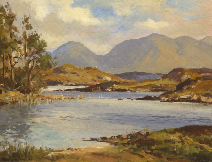 LOUGH DERRYCLARE, CONNEMARA, COUNTY GALWAY by Maurice Canning Wilks sold for 1,200 at Whyte's Auctions
