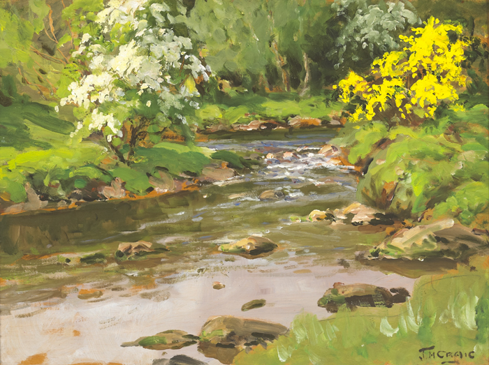 SPRING, WOODED RIVERSCAPE by James Humbert Craig RHA RUA (1877-1944) at Whyte's Auctions