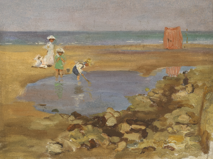 CHILDREN ROCKPOOLING ON THE BEACH by Estella Frances Solomons HRHA (1882-1968) HRHA (1882-1968) at Whyte's Auctions