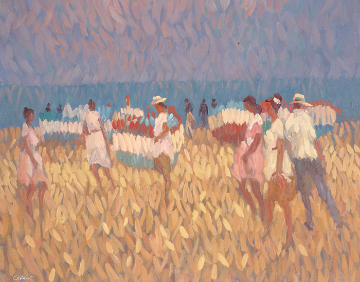 CROSSING HOT SAND, NERJA, SPAIN by Desmond Carrick RHA (1928-2012) at Whyte's Auctions