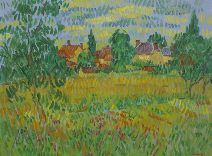 MEADOW AT MORIENVAL, OISE, FRANCE, 1990 by Desmond Carrick RHA (1928-2012) at Whyte's Auctions