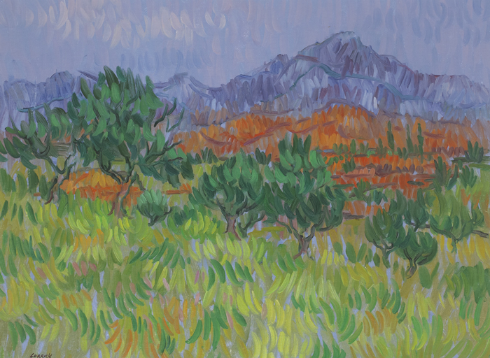OLIVE TREES AND GRASSES IN A BREEZE, PUNTA LARA, NERJA, SPAIN by Desmond Carrick RHA (1928-2012) at Whyte's Auctions