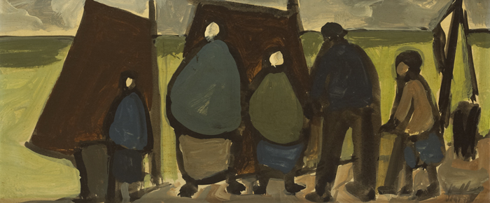 QUAYSIDE and VILLAGE STREET (A PAIR) by Markey Robinson (1918-1999) at Whyte's Auctions