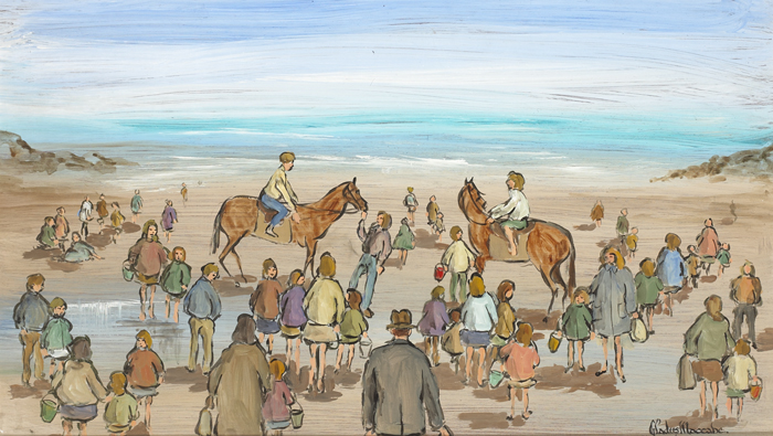 RACES ON THE BEACH by Gladys Maccabe MBE HRUA ROI FRSA (1918-2018) at Whyte's Auctions