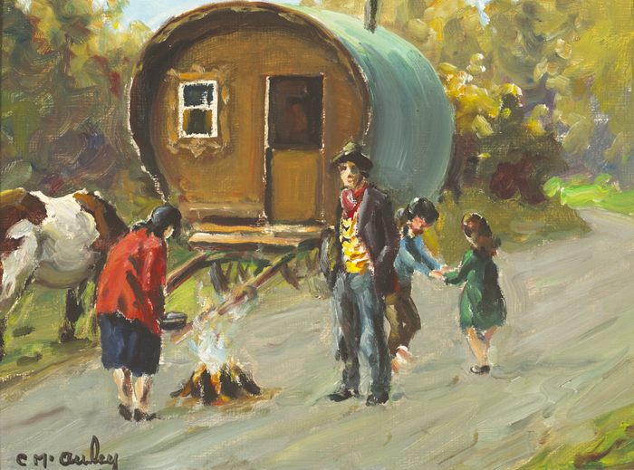 GYPSY CAMP AT CUSHENDUN, COUNTY ANTRIM by Charles J. McAuley sold for �1,600 at Whyte's Auctions