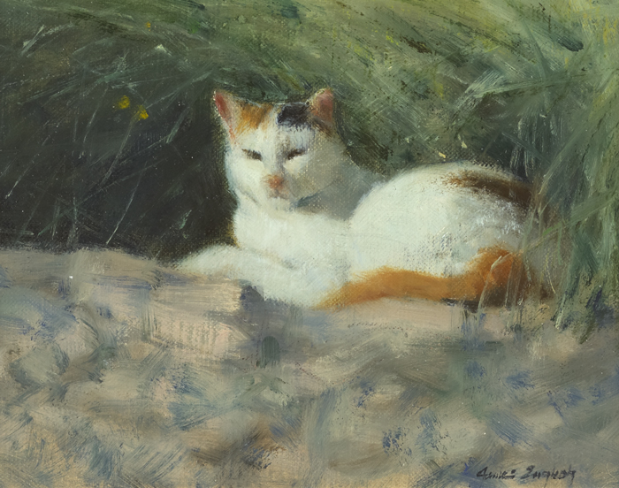 RESTING CAT by James English RHA (b.1946) at Whyte's Auctions
