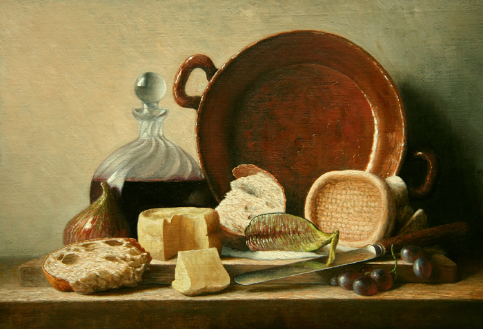 STILL LIFE WITH CHEESE AND FIGS by Stuart Morle sold for �2,000 at Whyte's Auctions