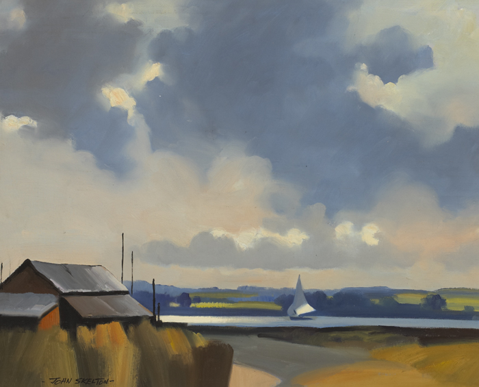 SAIL BOAT ON THE RIVER SHANNON by John Skelton (1923-2009) at Whyte's Auctions