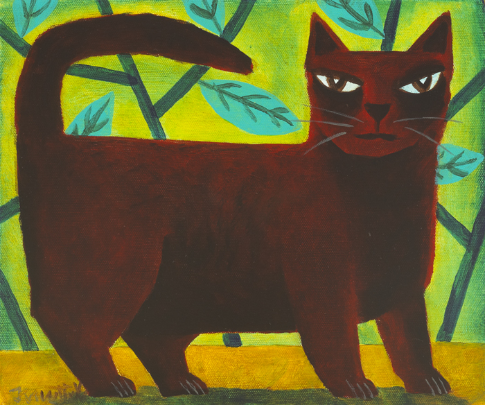 CAT AGAINST GREEN by Graham Knuttel (b.1954) at Whyte's Auctions