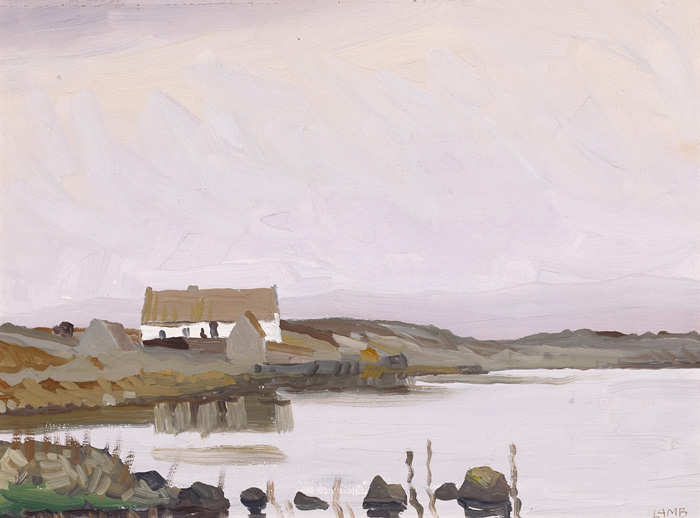 COTTAGE ON A LAKE, WEST OF IRELAND by Charles Vincent Lamb RHA RUA (1893-1964) at Whyte's Auctions