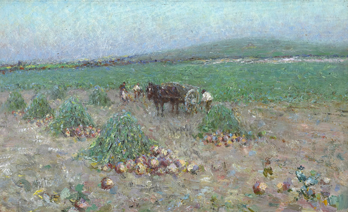 TURNIP GATHERING, c.1889 by Nathaniel Hill RHA (1860-1930) at Whyte's Auctions