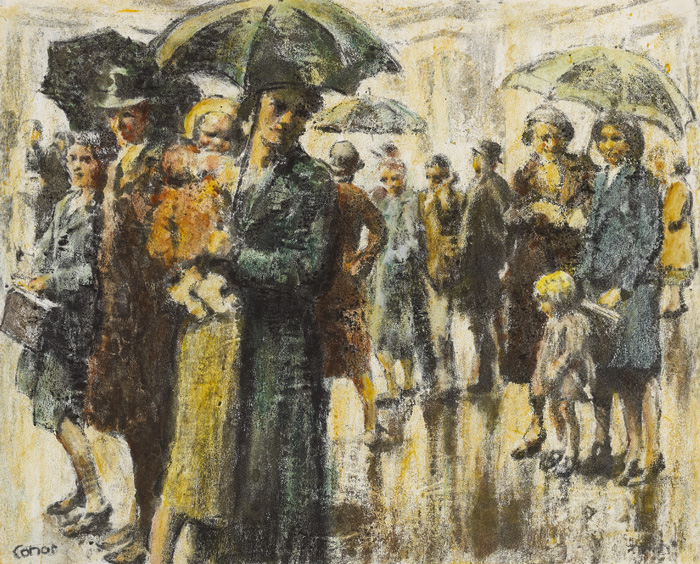 RAINY DAY, BELFAST by William Conor OBE RHA RUA ROI (1881-1968) at Whyte's Auctions