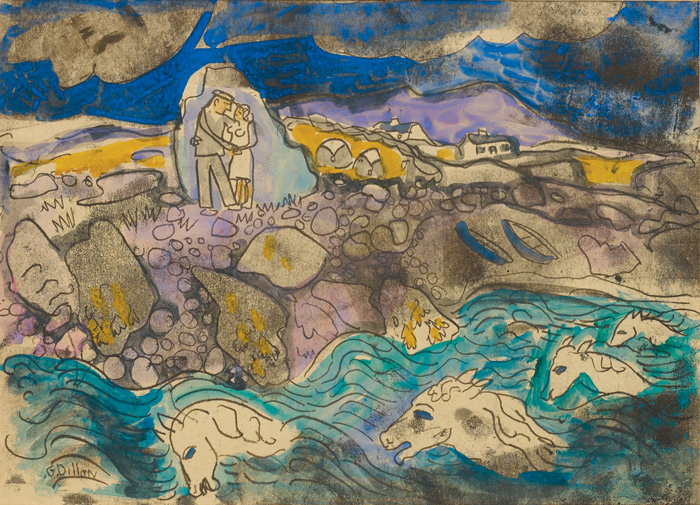 WHITE HORSES AND LOVERS [INISHLACKEN] by Gerard Dillon (1916-1971) at Whyte's Auctions