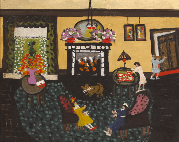 A VISITOR TO TEA by Gretta Bowen sold for �680 at Whyte's Auctions