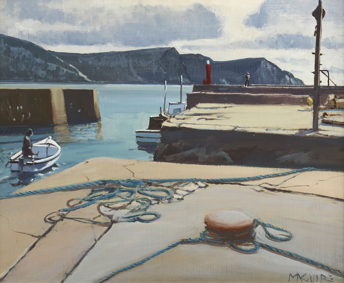 PORTEEN HARBOUR, ACHILL ISLAND, COUNTY MAYO by Cecil Maguire sold for 2,400 at Whyte's Auctions