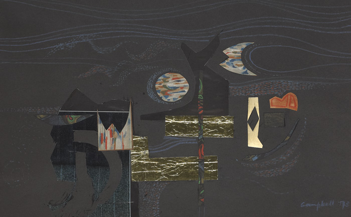 NIGHT TIME COLLAGE, 1973 and MAN RESTING EL PALO (A PAIR) by George Campbell RHA (1917-1979) at Whyte's Auctions