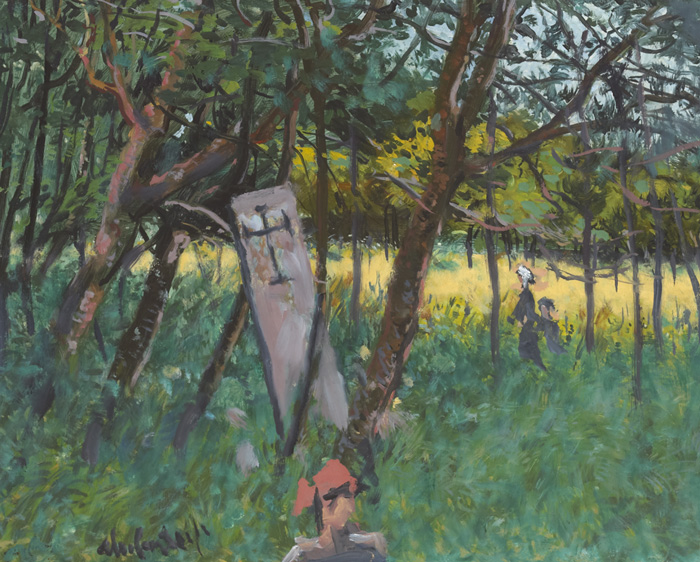 THE CROSS IN THE WOODS, KILMURVEY, ARAN by Maurice MacGonigal PRHA HRA HRSA (1900-1979) at Whyte's Auctions