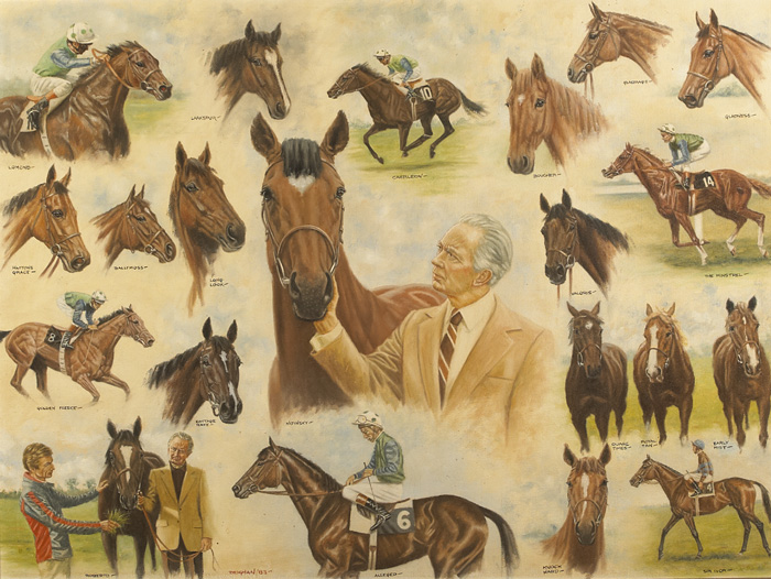 PORTRAIT OF VINCENT O'BRIEN AND NIJINSKY, 1983 by Peter Deighan sold for �3,200 at Whyte's Auctions