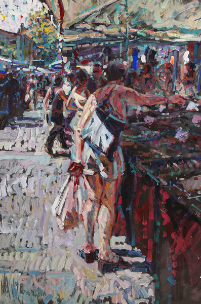 BLUE STAB, GANGE MARKET, MIDI, FRANCE by Arthur K. Maderson sold for 5,200 at Whyte's Auctions
