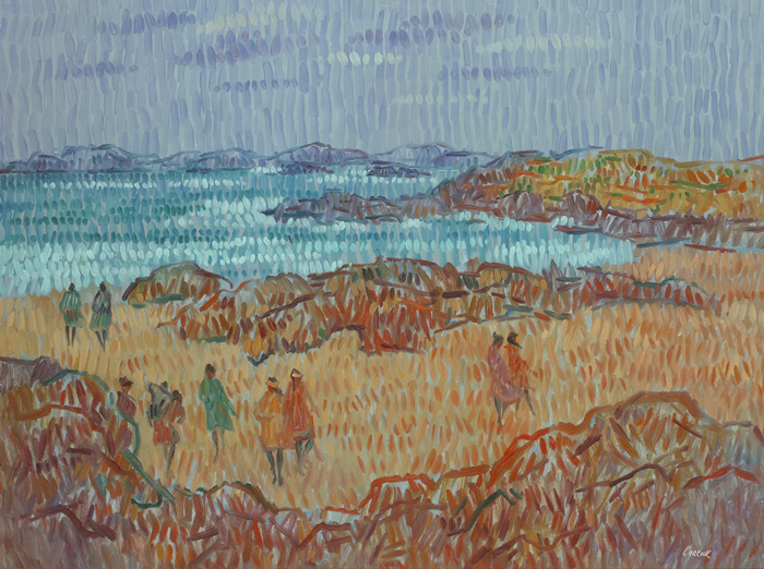 ABATING WIND IN MANNIN BAY, BALLYCONNEELY, CONNEMARA, COUNTY GALWAY by Desmond Carrick sold for 900 at Whyte's Auctions