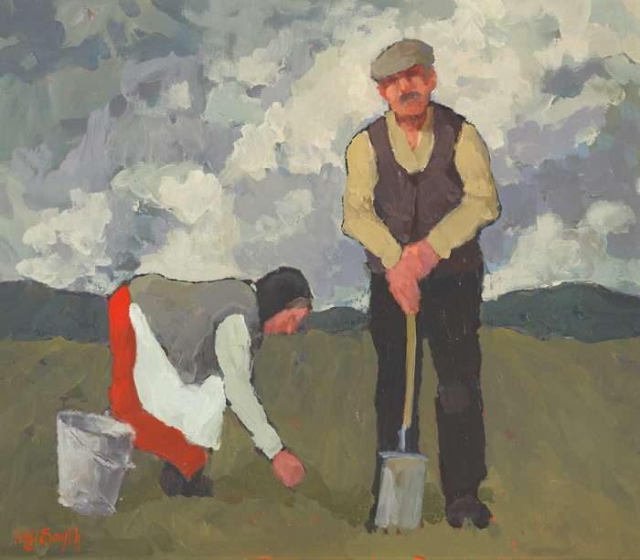 MAN AND WOMAN IN A FIELD by Norman Smyth sold for 1,000 at Whyte's Auctions