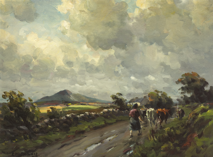 HERDING CATTLE by Charles J. McAuley RUA ARSA (1910-1999) at Whyte's Auctions