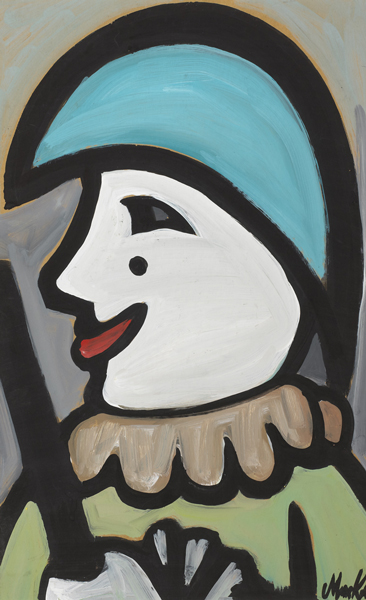 CLOWN NO. 10 [BLUE HAT AND BEAUTY SPOT] by Markey Robinson (1918-1999) at Whyte's Auctions