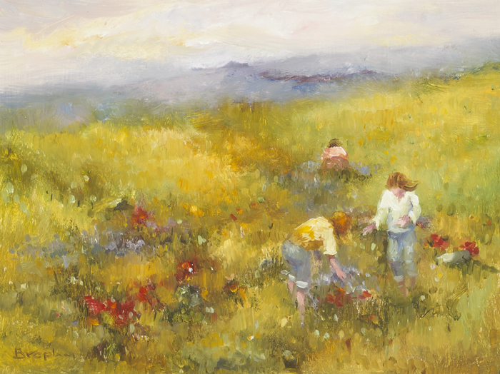 GATHERING WILD FLOWERS by Elizabeth Brophy (1926-2020) at Whyte's Auctions
