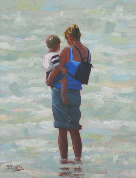 MOTHER AND CHILD, BANNA BEACH, COUNTY KERRY by Vivienne St. Clair  at Whyte's Auctions