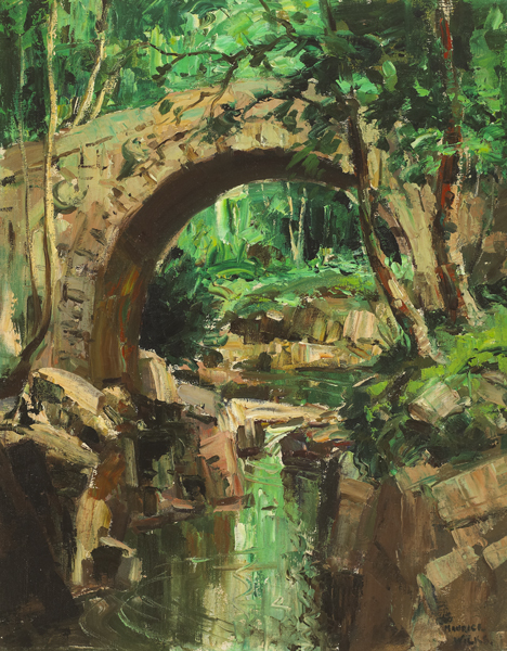 THE OLD BRIDGE, TOLLYMORE PARK, NEWCASTLE, COUNTY DOWN by Maurice Canning Wilks RUA ARHA (1910-1984) at Whyte's Auctions