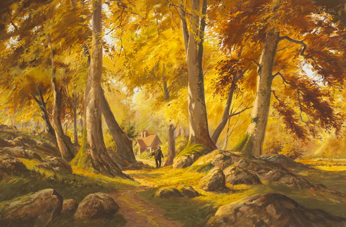 FIGURE IN THE WOODS by Roy Gaston sold for �1,100 at Whyte's Auctions