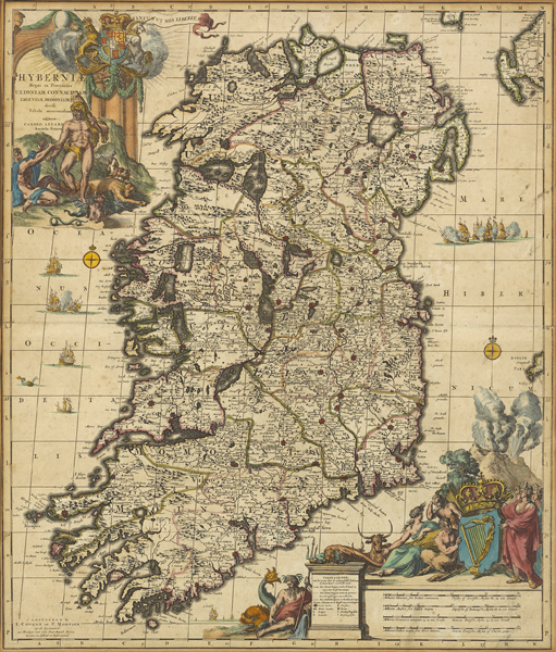 circa 1733: Carolus Allard map of Ireland 'Hyberniae Regni in Provincias...' at Whyte's Auctions