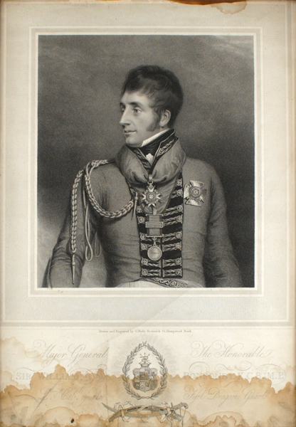 circa 1820: Major General William Ponsonby 5th Dragoons engraving at Whyte's Auctions
