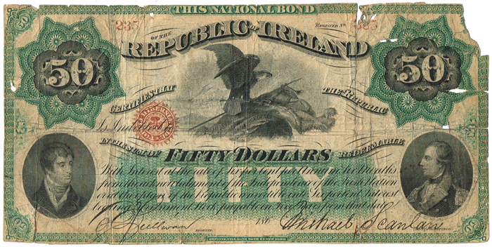 1866: Fenian Bond Irish Republic Fifty Dollars at Whyte's Auctions