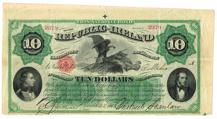 1866 (22 June) Ten Dollars Irish Republic Fenian Bond at Whyte's Auctions