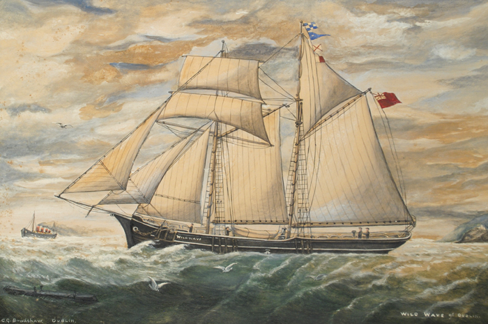 19th Century: Maritime painting of 'Wild Wave of Dublin' by C. G. Bradshaw at Whyte's Auctions