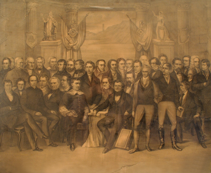 circa 1870 Irish Patriots and Eminent Men. Large framed Print. Undated. at Whyte's Auctions
