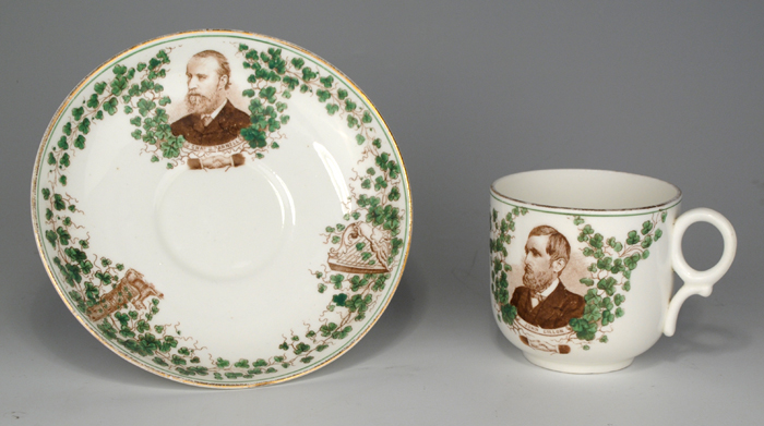 19th Century: Charles Stewart Parnell and John Dillon commemorative cup and saucer at Whyte's Auctions