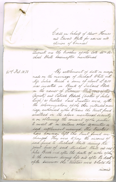 19th-20th Century: Collection of indentures and legal documents relating to the White and Barron families of Kilkenny at Whyte's Auctions