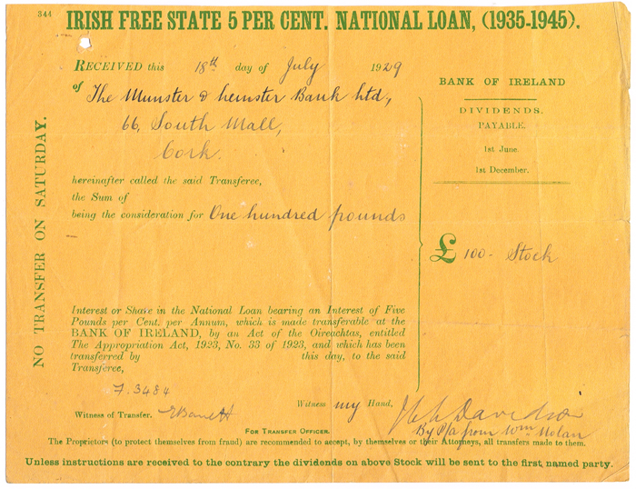 19th and 20th Century: Collection of Irish interest share certificates at Whyte's Auctions