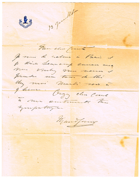 circa 1900: Maud Gonne handwritten and signed letter at Whyte's Auctions
