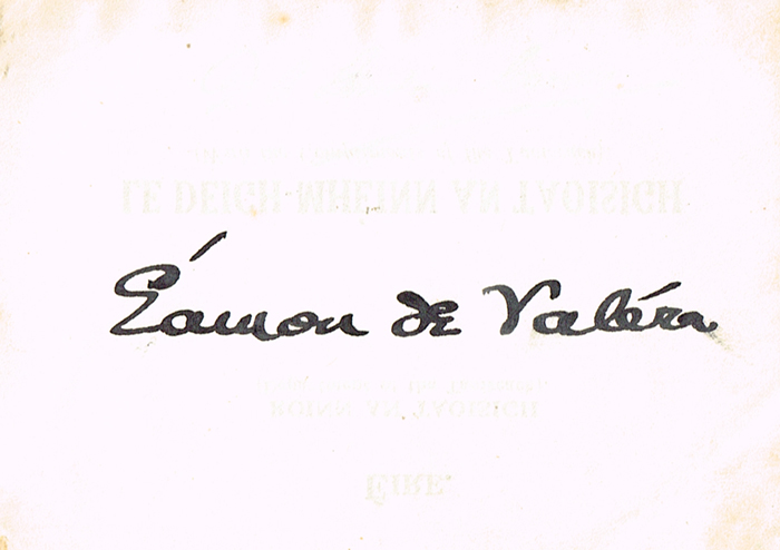 1940s: amon de Valera signature with Constitution of Ireland at Whyte's Auctions